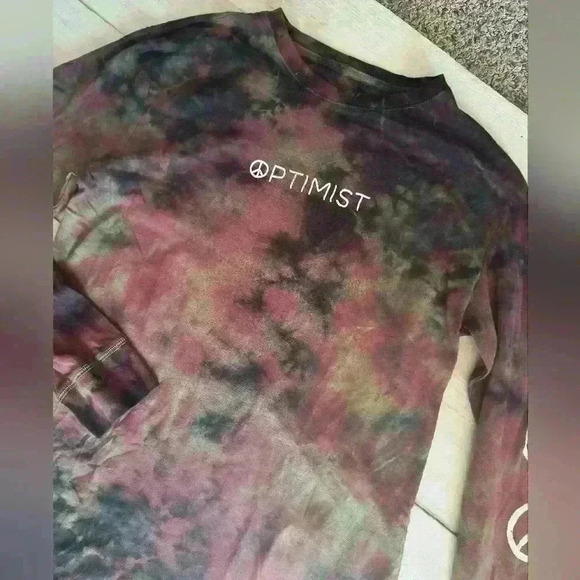 Aeropostale Tie Dye Optimist Peace Sign Long Sleeve Graphics Tshirt Size Small - Picture 2 of 4